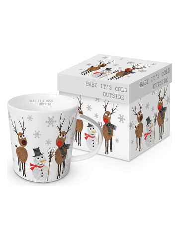ppd Jumbotasse "Cold Outside" in Weiß/ Bunt - 350 ml