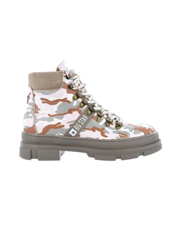 BIG STAR Leder-Schnürschuhe in Grau/ Bunt