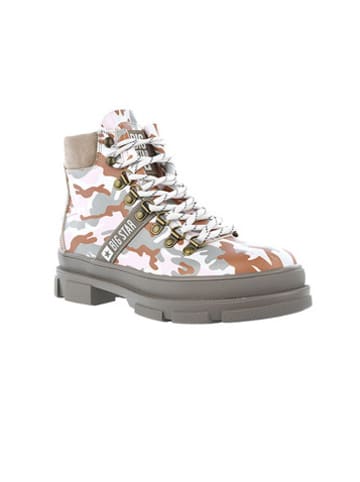 BIG STAR Leder-Schnürschuhe in Grau/ Bunt