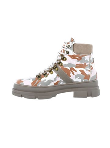 BIG STAR Leder-Schnürschuhe in Grau/ Bunt