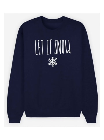 WOOOP Sweatshirt "Let it Snow" in Dunkelblau