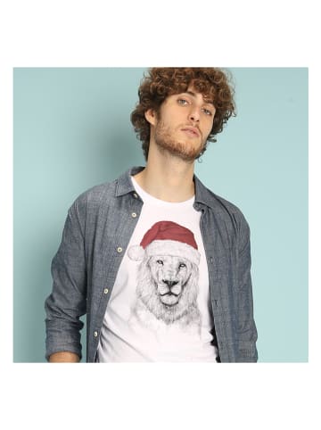 WOOOP Koszulka "Santa Lion" w kolorze białym
