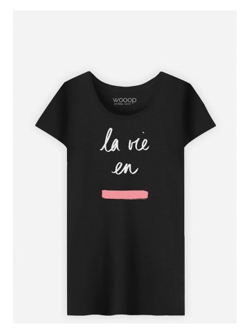 WOOOP Shirt "La vie en Rose" zwart