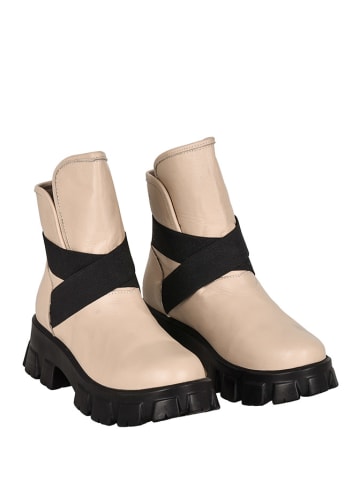 Noosy Leren boots beige/zwart