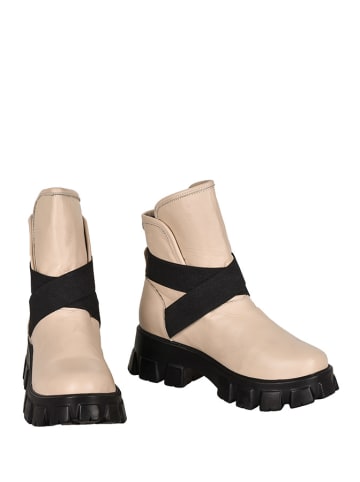 Noosy Leren boots beige/zwart