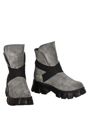 Noosy Leren boots zwart/grijs