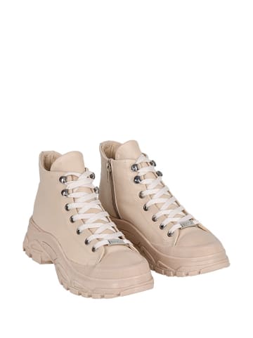 Noosy Skórzane sneakersy w kolorze beżowym