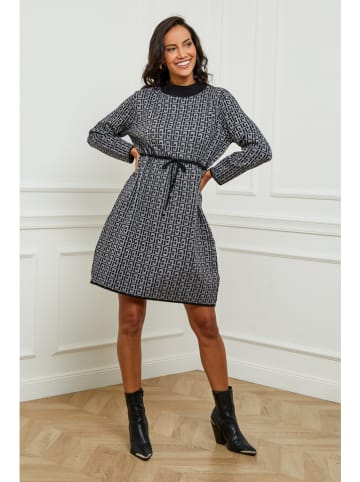 Soft Cashmere Kleid in Grau/ Schwarz