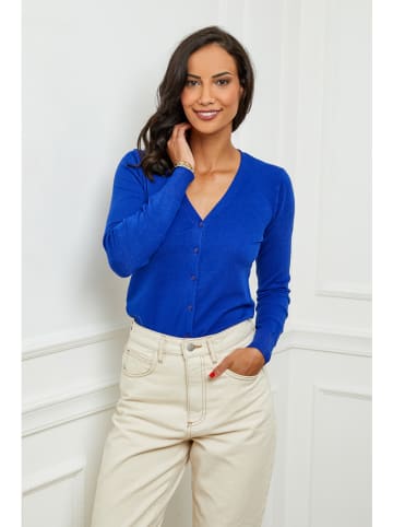Soft Cashmere Cardigan in Blau