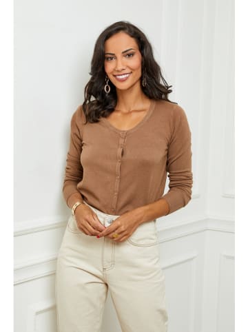 Soft Cashmere Kardigan w kolorze jasnobrązowym