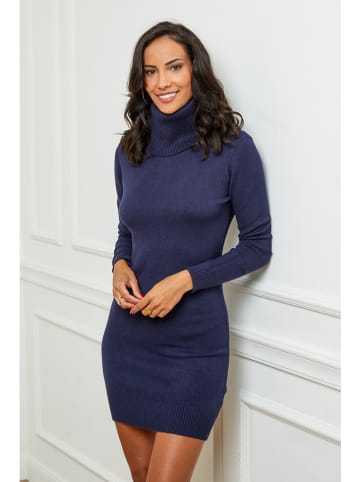Soft Cashmere Sukienka dzianinowa w kolorze granatowym