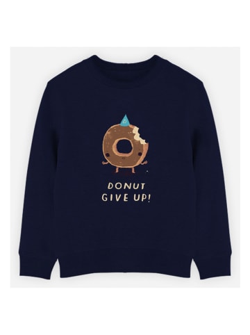 WOOOP Sweatshirt "Donut Give Up" donkerblauw