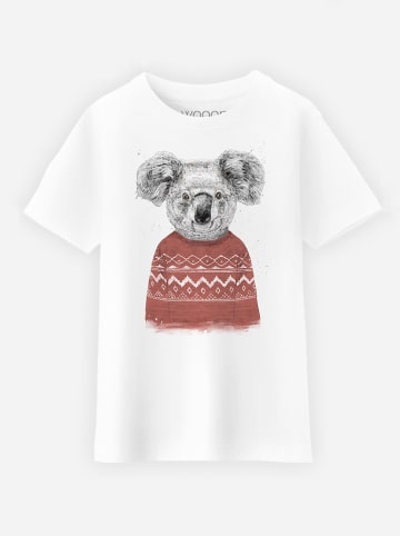 WOOOP Koszulka "Winter Koala" w kolorze białym
