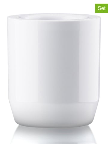 Zone Denmark 2er-Set: Zahnputzbecher "Suii" in Weiß - (H)9 x Ø 7,8 cm