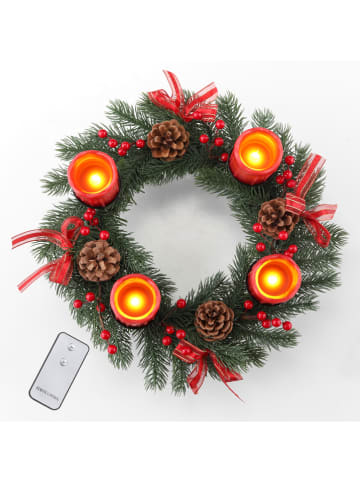 Profiline LED-Adventskranz in Grün/ Orange - Ø 30 cm
