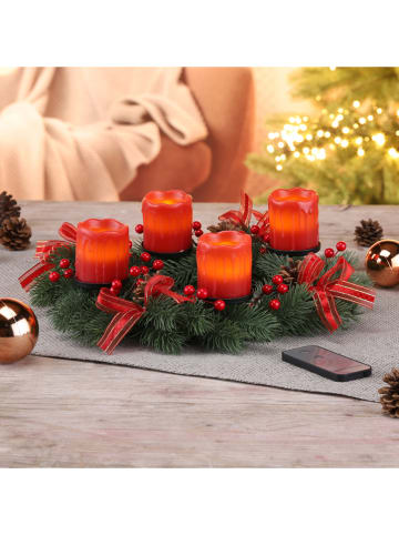 Profiline LED-Adventskranz in Grün/ Orange - Ø 30 cm