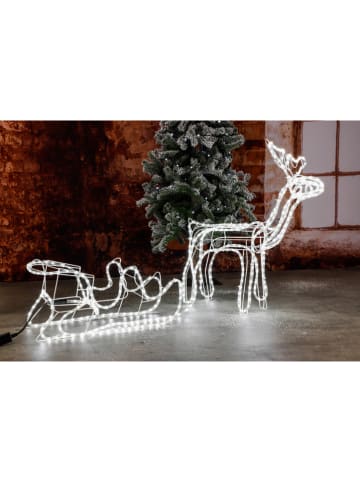 Dekoracyjna lampa LED "Reindeer with sleigh" w kolorze ciepłej bieli