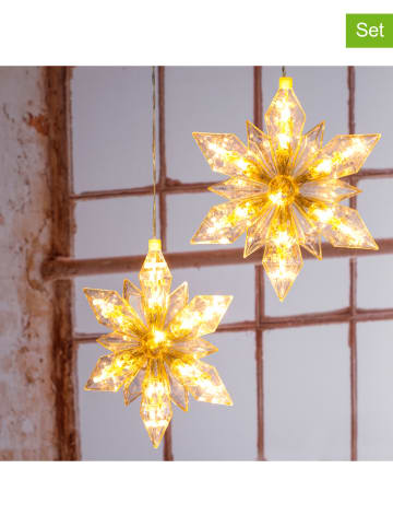 Profiline 2-delige set: decoratieve ledlampen "Star" warmwit - Ø 23,5 cm