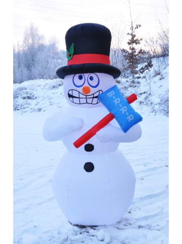 Profiline Selbstaufblasende  LED-Dekofigur "Snowman" in Weiß - (H)180 cm
