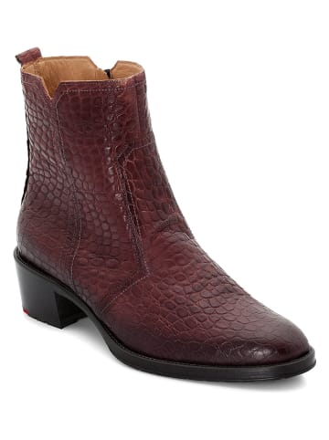 LLOYD Skórzane botki w kolorze bordowym