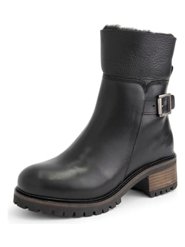 mysa Leder-Stiefeletten "Dahlia" in Schwarz