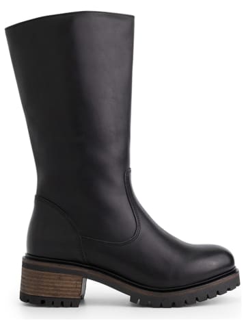 mysa Leder-Stiefel "Dianthe" in Schwarz