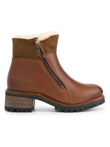 mysa Leder-Stiefeletten "Leliana" in Hellbraun