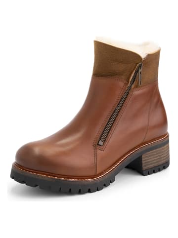 mysa Leder-Stiefeletten "Leliana" in Hellbraun