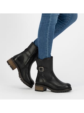 mysa Leder-Stiefeletten in Schwarz