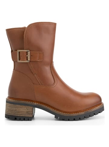 mysa Leder-Stiefeletten in Hellbraun