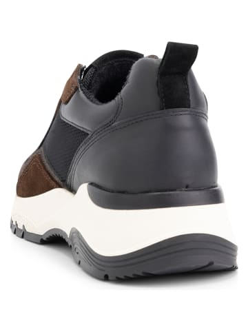 mysa Leren sneakers "Rodanthe" zwart/bruin