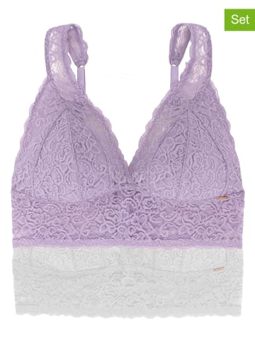 Dorina Topy (2 szt.) "Lana" w kolorze lawendowo-białym