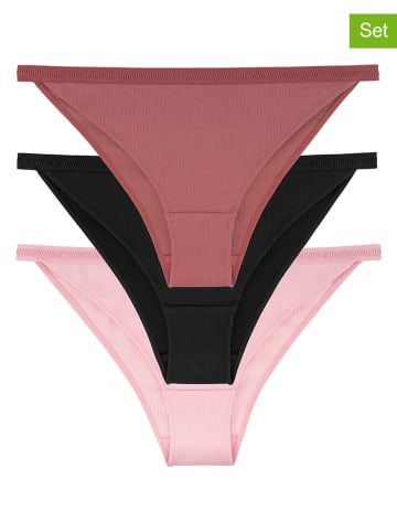 Dorina 3er-Set: Slips "Tiffany" in Pink/ Schwarz/ Rot