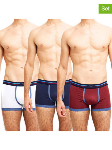 Azzaro Underwear 3-delige set: boxershorts wit/donkerblauw/bordeaux