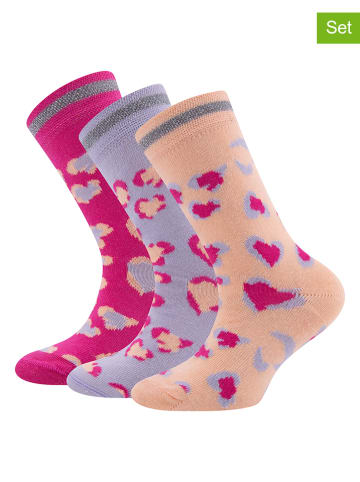 ewers 3-delige set: sokken lichtroze/paars