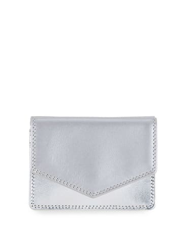 MYWALIT Skórzany portfel w kolorze srebrnym - (S)10 x (W)8 cm