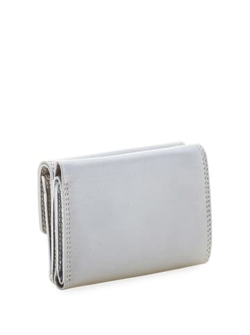 MYWALIT Skórzany portfel w kolorze srebrnym - (S)10 x (W)8 cm