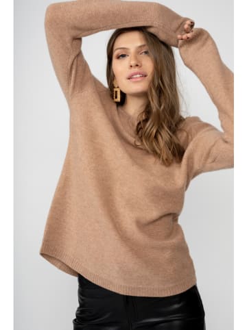 Just Cashmere Kaszmirowy sweter "Olena" w kolorze jasnobrązowym