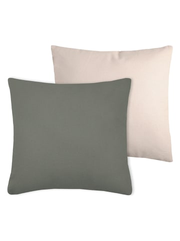 STOF France Kussen "Duo" kaki/crème - (L)50 x (B)50 cm