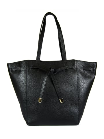 Lia Biassoni Skórzany shopper bag "Tusciano" w kolorze czarnym - 41 x 30 x 18 cm