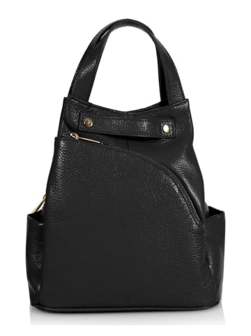 Mila Blu Skórzany plecak "Fico" w kolorze czarnym - 29 x 30 x 12 cm