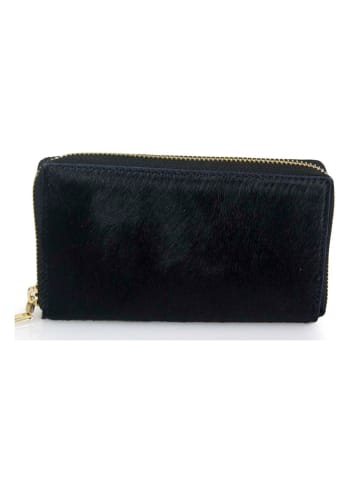 Mila Blu Leren portemonnee "Tiglio" zwart - (B)17 x (H)10 x (D)2 cm