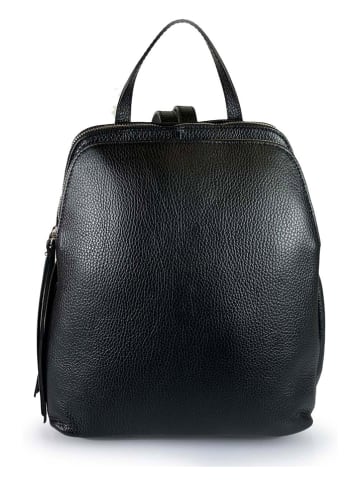 Mila Blu Skórzany plecak "Ravastrello" w kolorze czarnym - 26 x 30 x 13 cm