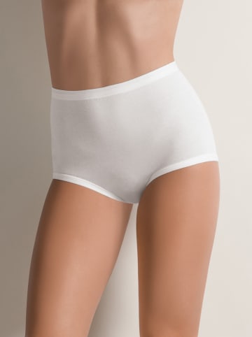 COTONELLA Pełne figi high waist (2 pary) w kolorze białym