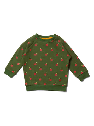 Little Green Radicals Sweatshirt "Red apples" donkergroen