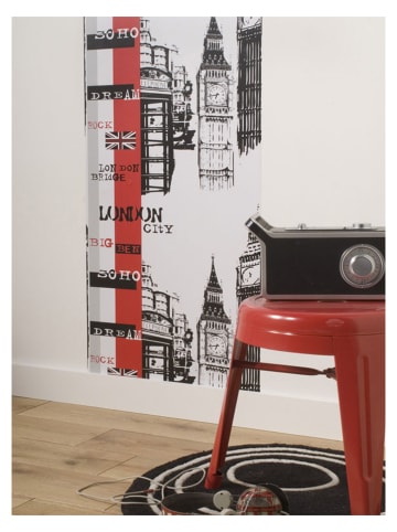 Calitex Wandfolie "London" wit/zwart/rood