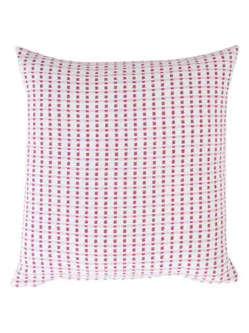 Overbeck and Friends Kussenhoes "Ella" lichtroze/rood - (L)40 x (B)40 cm