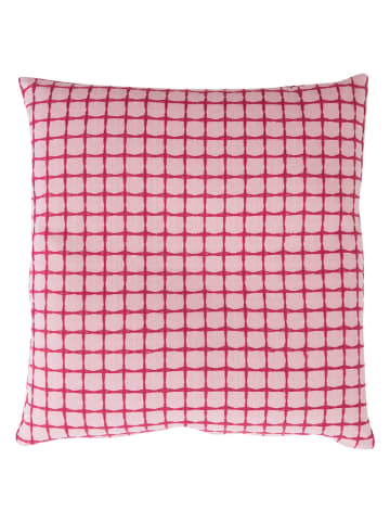 Overbeck and Friends Kussenhoes "Hannah" lichtroze/rood - (L)50 x (B)50 cm