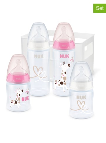 NUK 5-delige babyflessenset "First Choice+ Starter - Girl" lichtroze/wit