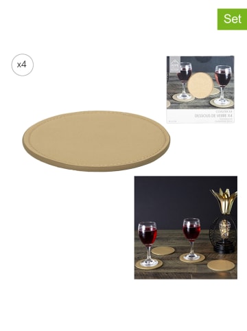 every ware 4-delige set: onderzetters goudkleurig - Ø 10 cm